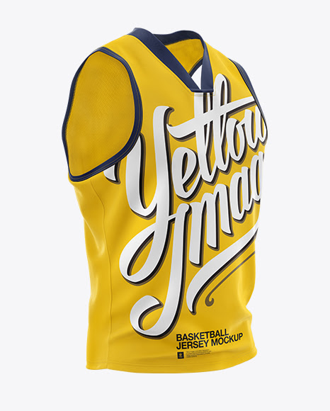 Download Basketball Jersey with V-Neck Mockup - Half Side View PSD ...