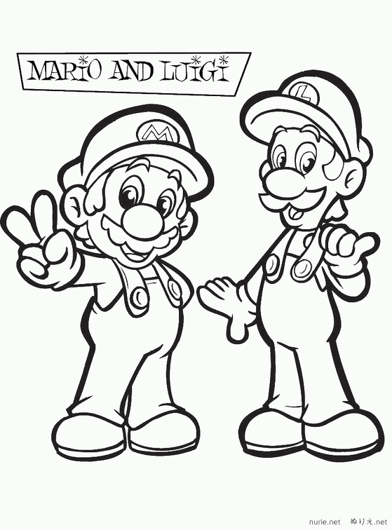 コンプリート ぬりえ マリオ ルイージ イラスト 6948