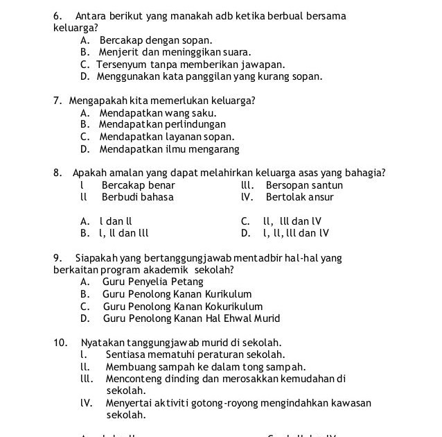 Soalan Dan Jawapan Objektif Sejarah Tingkatan 4 - PXZC