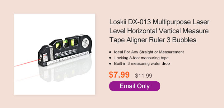 Loskii DX-013 Multipurpose Laser Level Horizontal Vertical Measure Tape Aligner Ruler 3 Bubbles