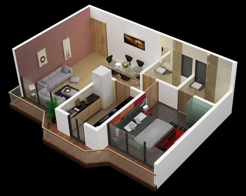 Check spelling or type a new query. 25 One Bedroom House Apartment Plans