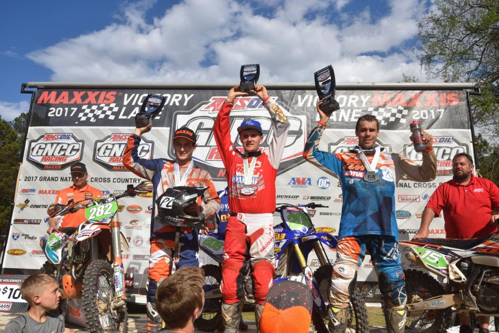 XC2 250 Pro Podium: (2) Mike Witkowski, (1) Josh Toth, (3) Jesse Groemm.