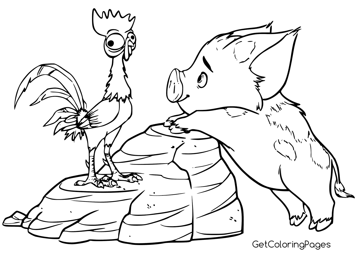 Cartoon Baby Moana Coloring Pages