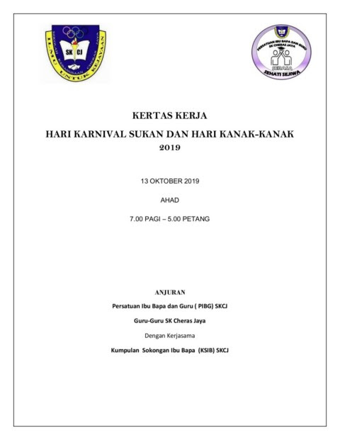 Tuan/puan, mesyuarat jawatankuasa kerja karnival sukan tahunan 2008 kali pertama. Kertas Kerja Karnival Sukan Kanak Kanak Updated 15 Sep Flip Ebook Pages 1 19 Anyflip Anyflip