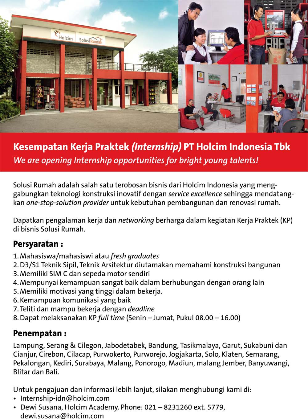 See more of lowongan jember on facebook. Lowongan Kerja Praktek Pt Holcim Indonesia Tbk