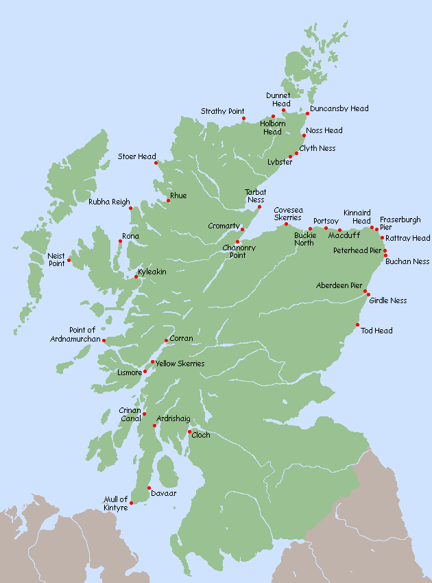 Als teil schottlands angesehen werden die inselgruppen. Karte Schottland Leuchtturmseiten Von Anke Und Jens