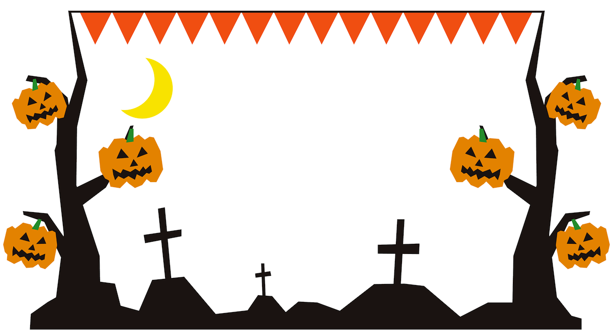 エレガントハロウィン 枠 イラスト 花の画像