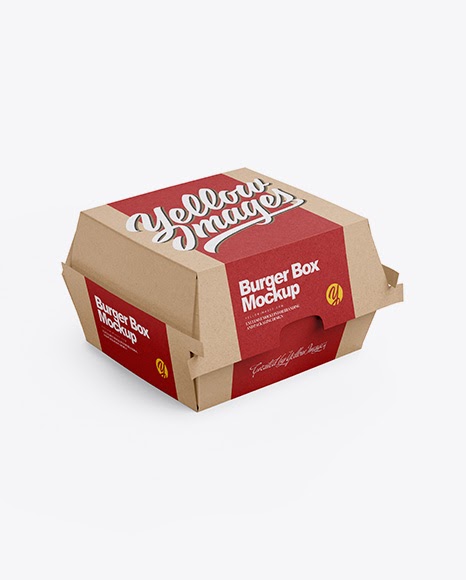 Download Kraft Burger Box Mockup - Half Side View (High-Angle Shot ...