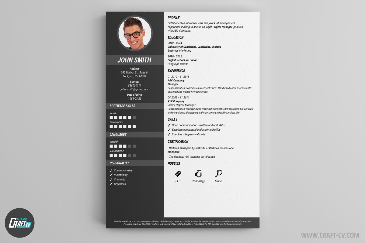 Cv Sample John Smith Sample Site F