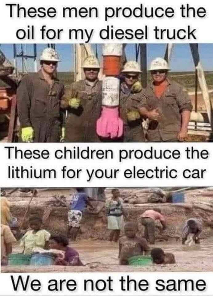 Meme about car batteries not being green