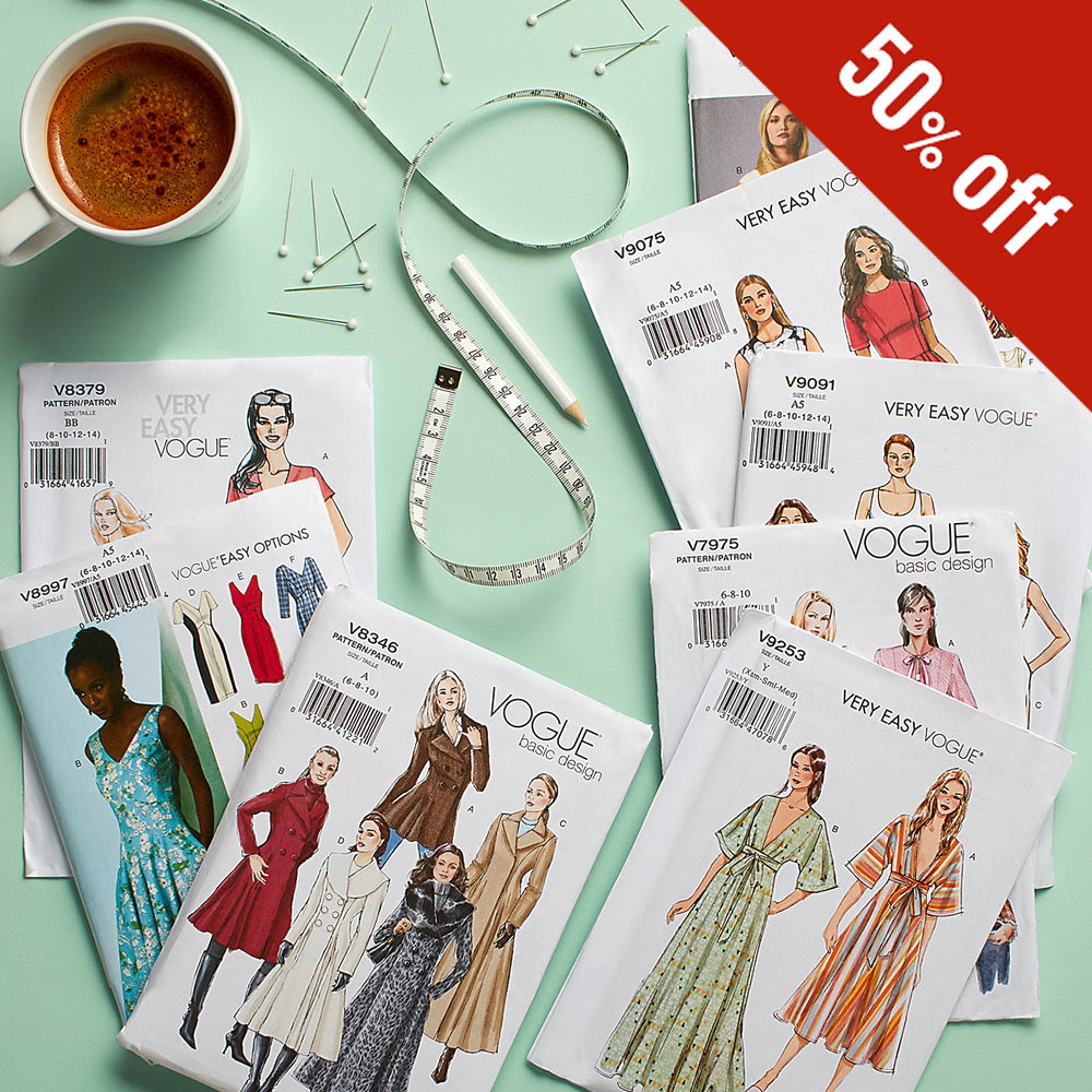 50% off all Vogue Designer Patterns