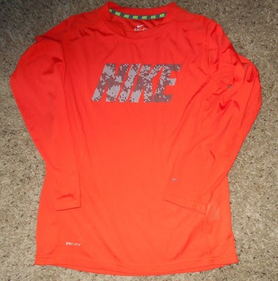 Nike Boys DriFit Long Sleeve Orange Shirt Size L On Line