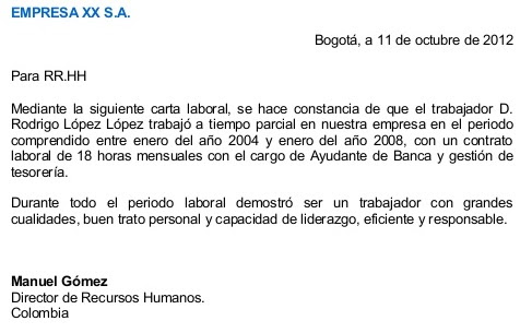 Ejemplo De Carta De Solicitud De Empleo En Nicaragua 