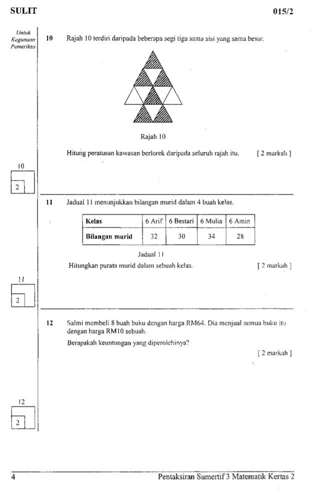 Contoh Soalan Matematik Purata - Opening y