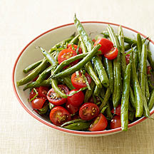 Roasted Green Beans and Fresh Tomatoes