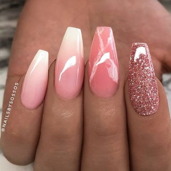 Pink And White Ombre Nails Matte Matte