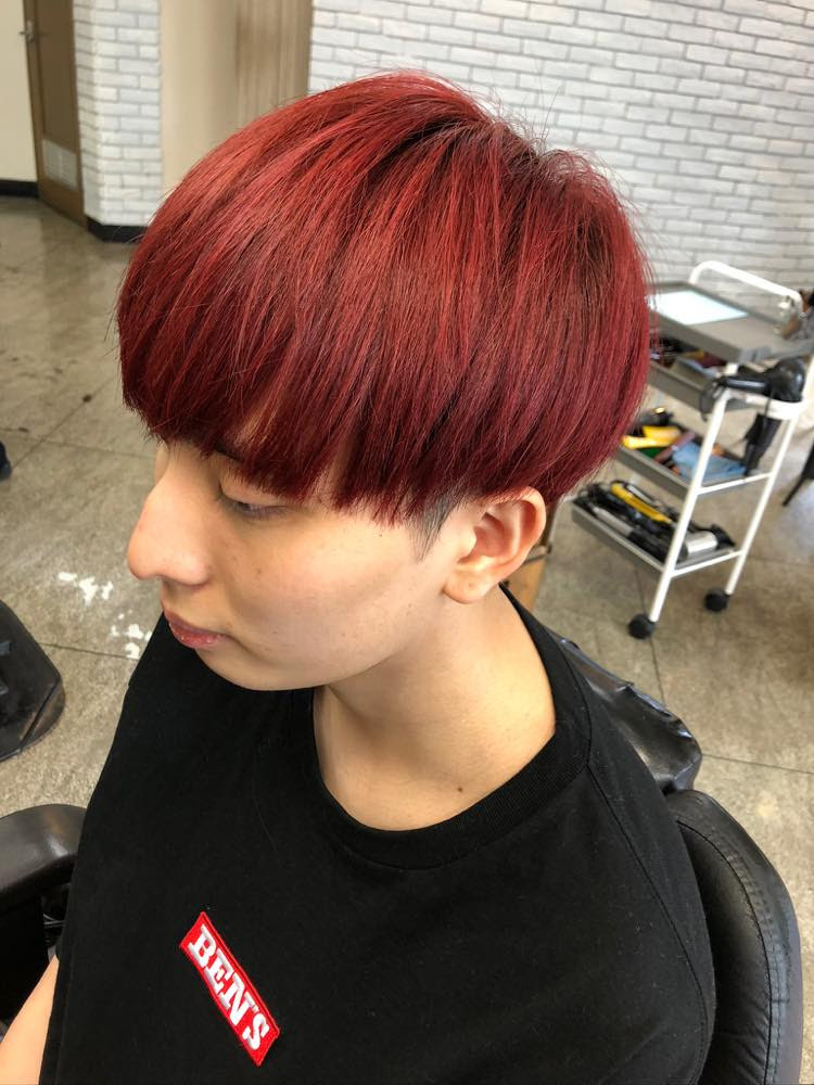 トップコレクション メンズ カラー 赤 ベストヘアスタイル