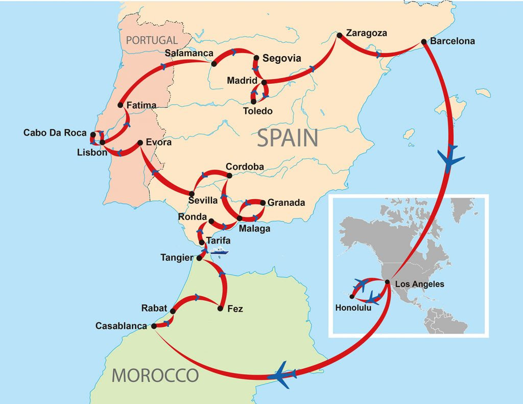 Espaa espaa (about this soundlisten)), officially the kingdom of spain (spanish: Morocco Spain Portugal Map 170418 Air Sea Travel Center