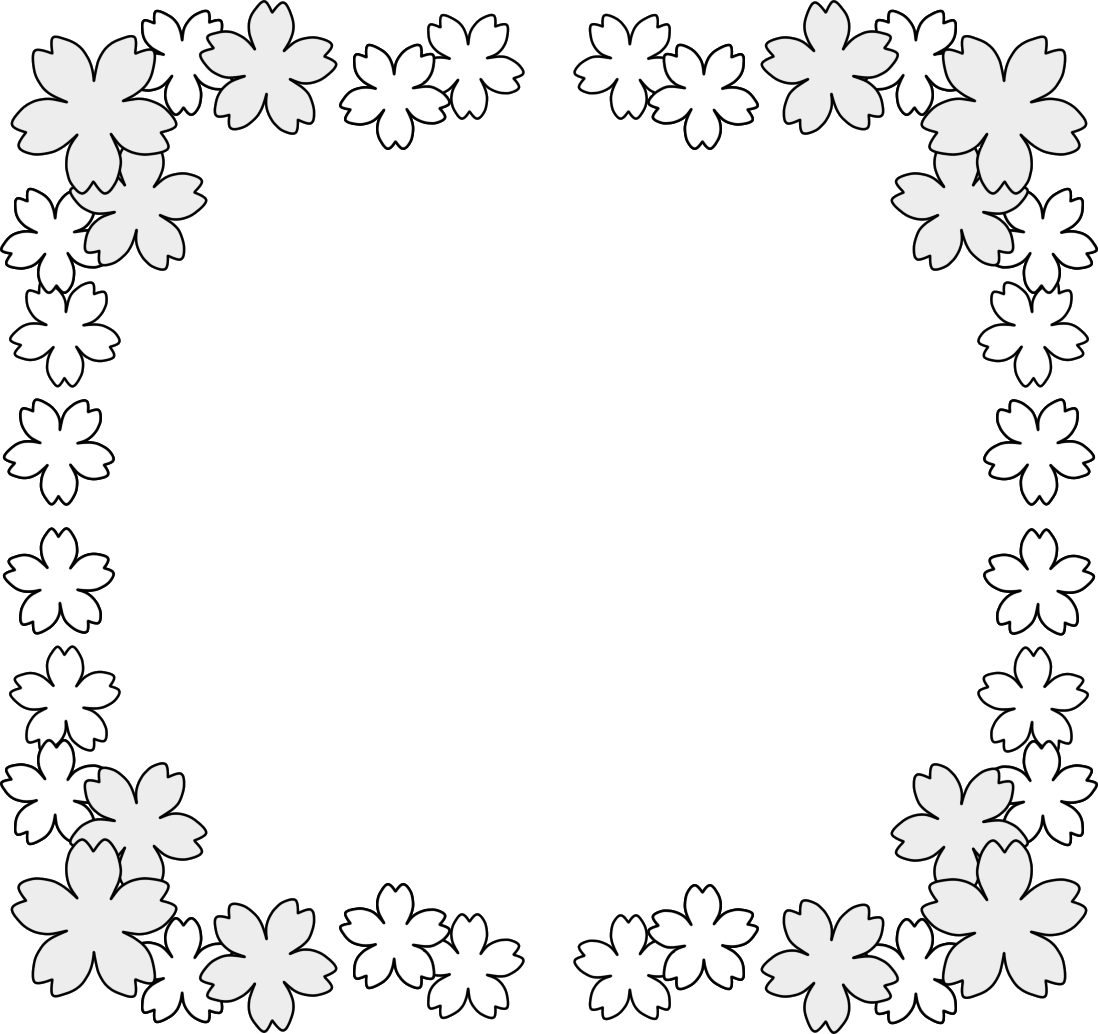 無料印刷可能桜 イラスト 枠 白黒 かわいいディズニー画像