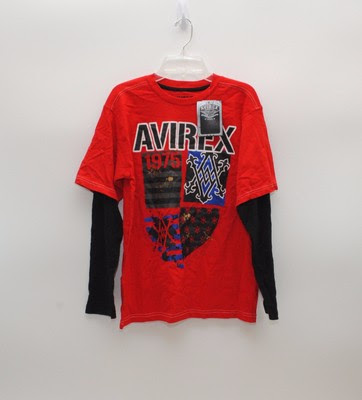 Get Rabate Avirex Boys Long Sleeve TShirt Kids Size M 1012 Red
