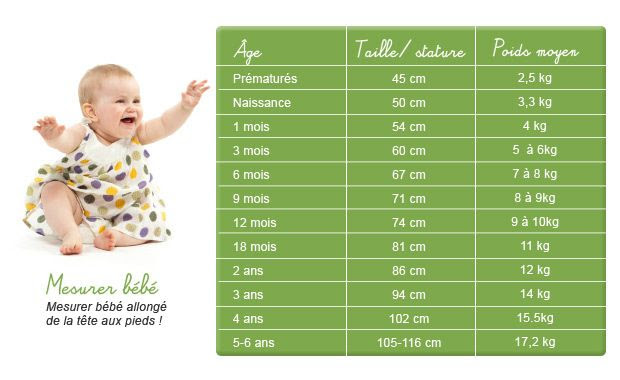 Taille Et Poids Bebe 6 Mois Partager Taille Bonne