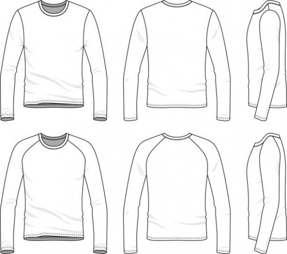 Download 2986+ Long Sleeve T Shirt Template Illustrator Free Best ...