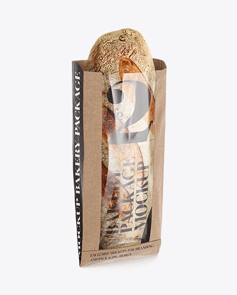 Download Kraft Paper Bread Bag w/ Window Mock-Up Packaging Mockups