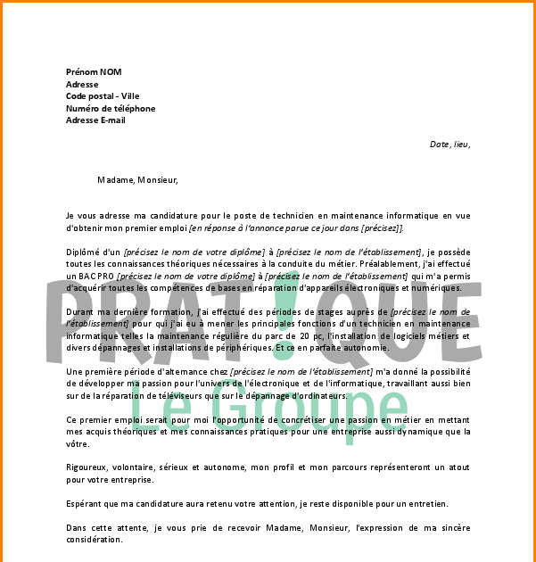 Lettre De Motivation Apb Bts Fluide Energie Domotique 