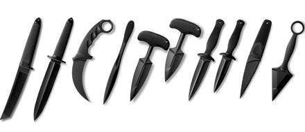 An optional neck sheath is also available. Cold Weapons Plastic Knives