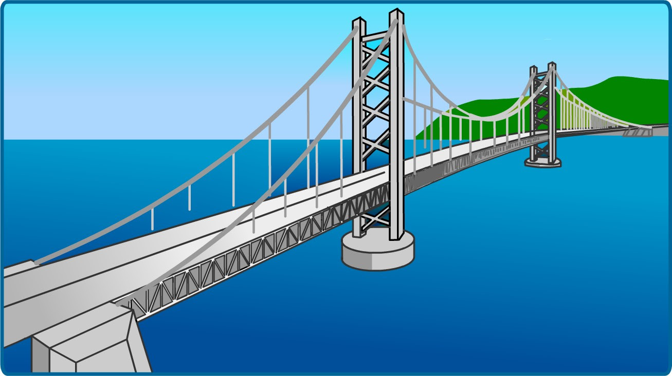 アニメ画像について 心に強く訴える明石海峡大橋 イラスト