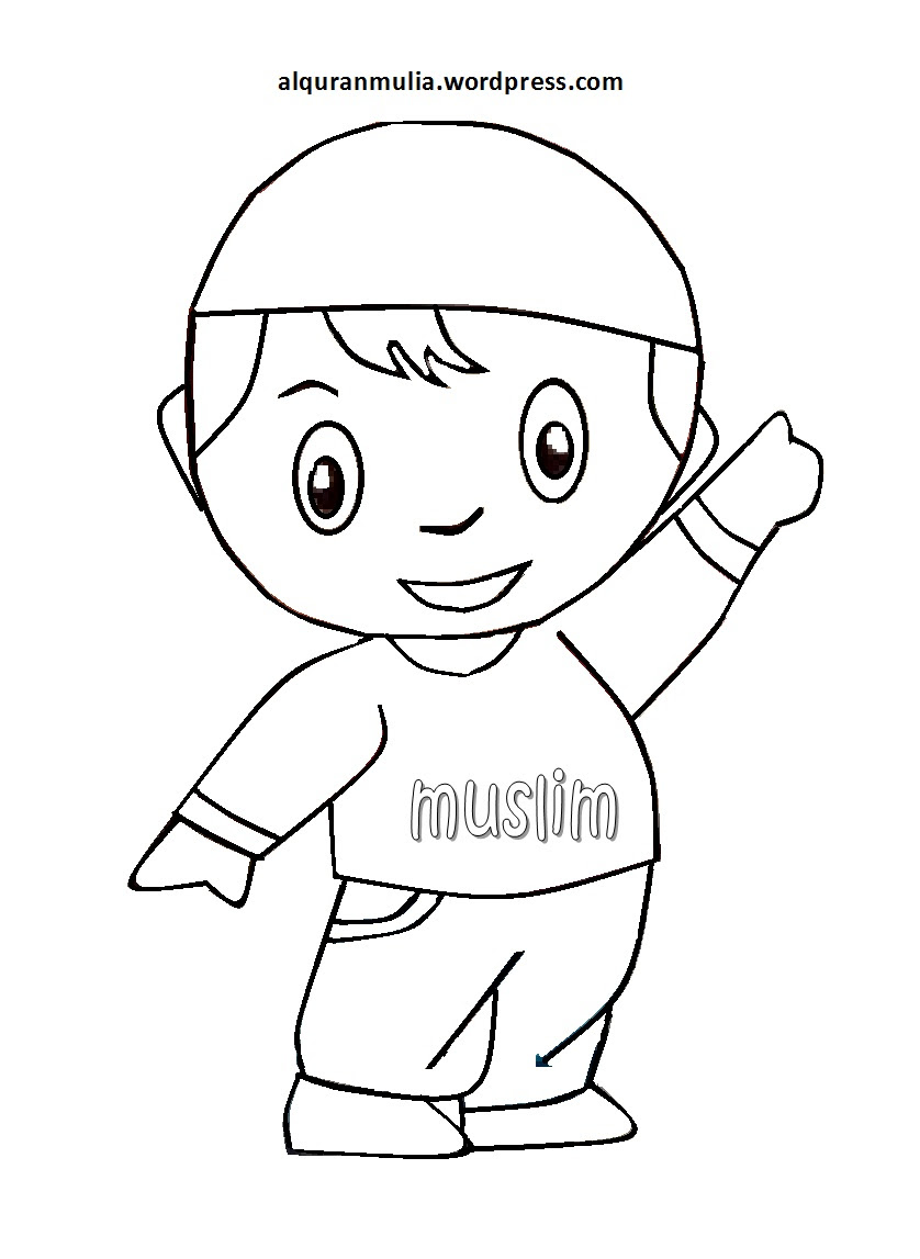 Gambar Kartun Muslimah Hitam Putih Kolek Gambar