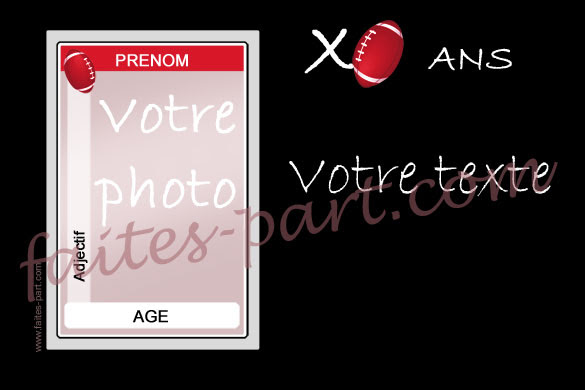 Carte Anniversaire Theme Rugby Kaycee