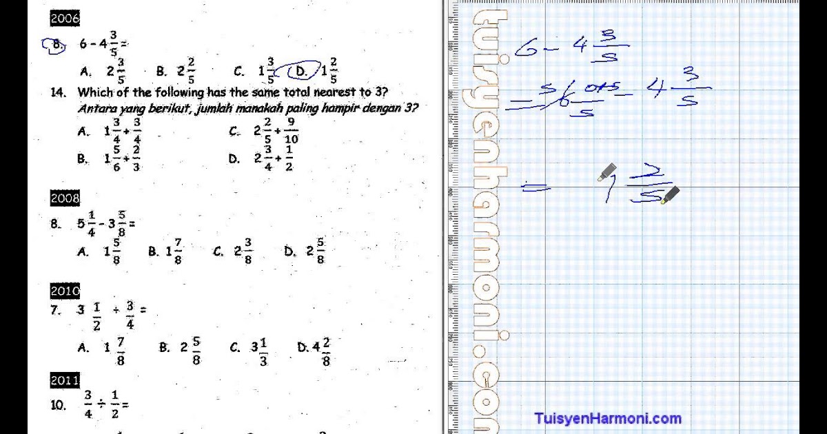 Soalan Latihan Upsr Matematik Tahun 6 - Download Oliv