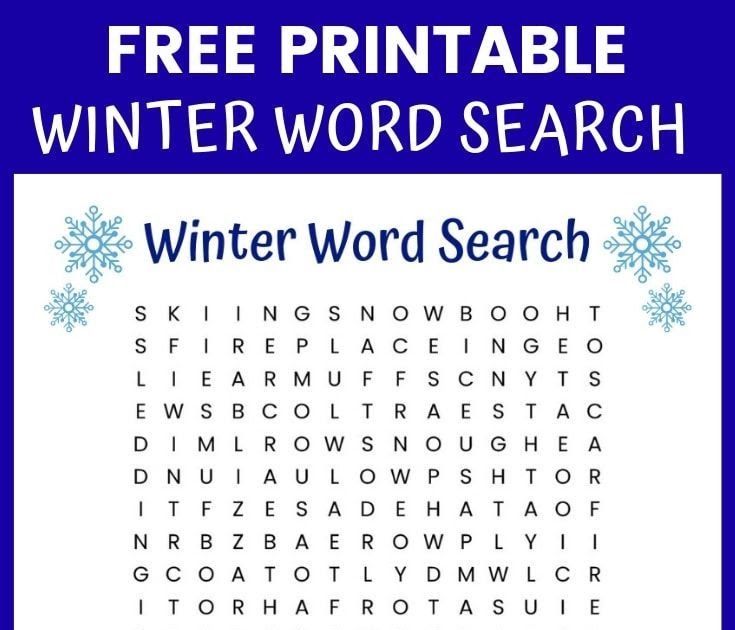 4th grade winter word search free printable lillie jordans word scramble