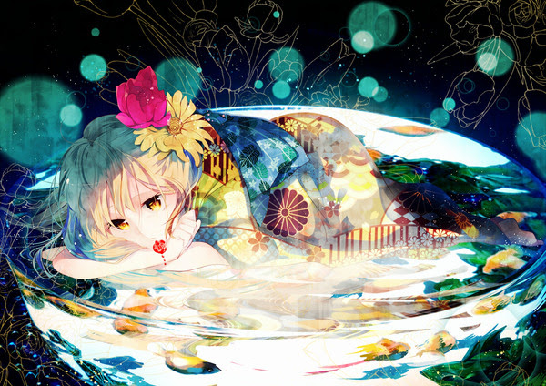 和風 金魚 女の子 イラスト Joshimagesgln