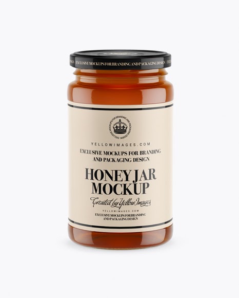 Honey Jar Mockup - Front View (High-Angle Shot) PSD Template - Download Free Honey Jar Mockup ...