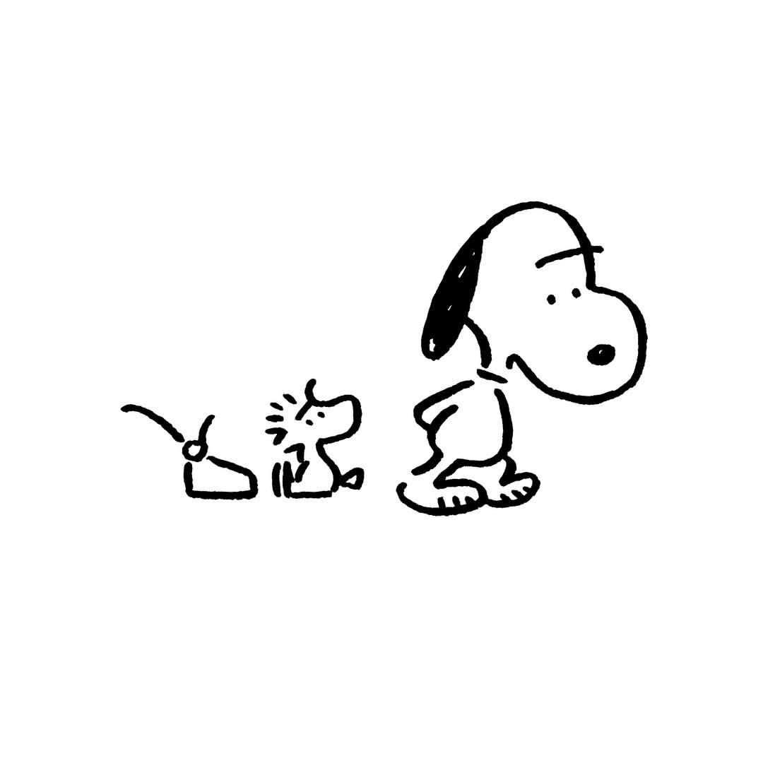 100以上 おしゃれ スヌーピー イラスト 白黒