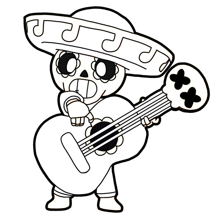 Brawl Stars Coloring Pages Poco Coloring And Drawing - valentine's day poco brawl stars