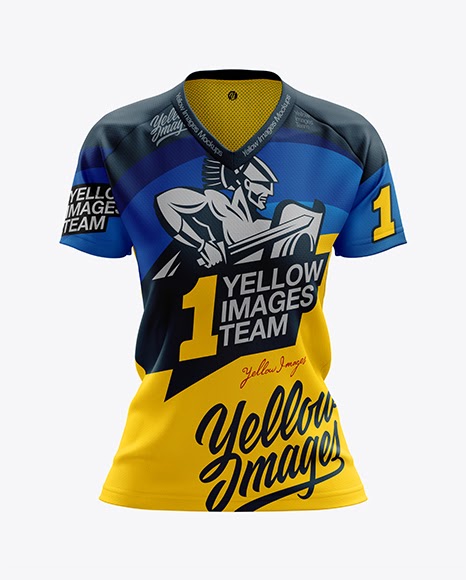 Download Free Women's MTB Trail Jersey mockup (Front View) (PSD ...