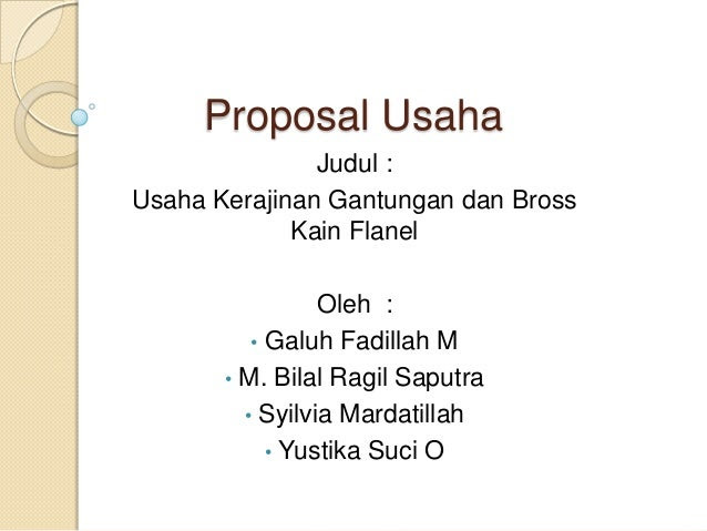 Contoh Proposal Bisnis Plan Makanan - USA Momo