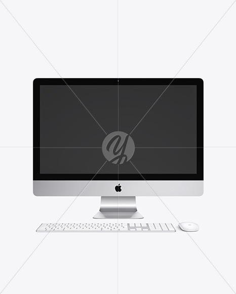 Download Download IMac with Keyboard and Mouse Mockup PSD