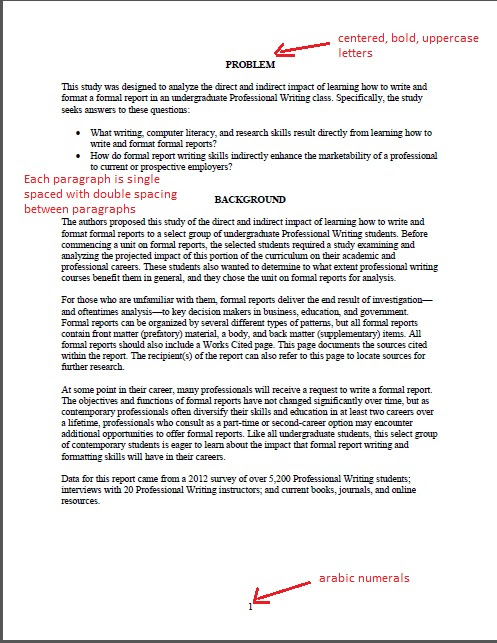 Turabian is a version of chicago style aimed at students and researchers, with specific guidelines for formatting papers and essays. Writing Formal Reports Business Writing For Everyone