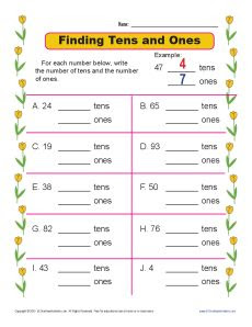 Check the various model problems of order with hundreds, tens, and ones here. Finding Tens And Ones Place Value Worksheets For 1st Grade