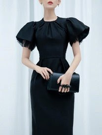   Black Date Elegant Midi Dre...