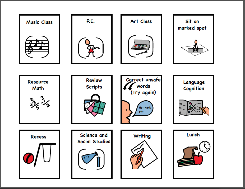 Free Printable Picture Communication Cards Coloring Pages