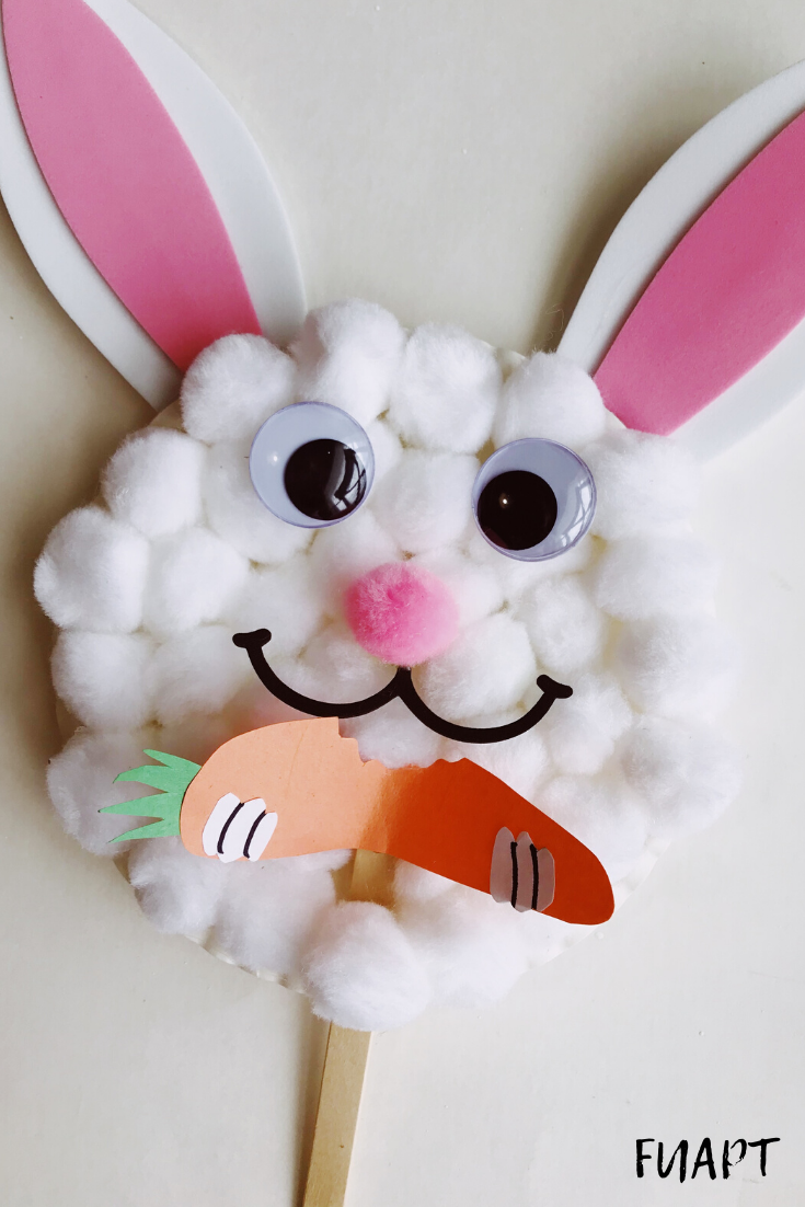 Small paper plates (or something else to mount them on, such as a piece of cardboard) wooden skewers (or popsicle sticks to hot glue into crosses) Paper Plate Easter Bunny Craft From Under A Palm Tree