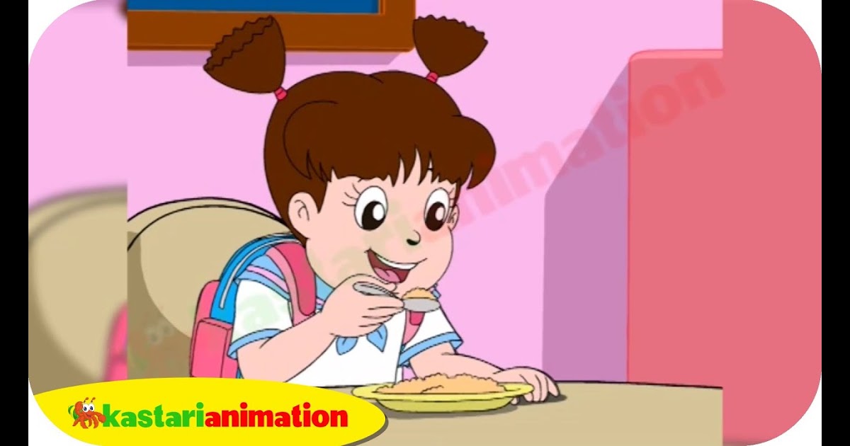  Gambar  Kartun  Anak Makan Top Gambar 