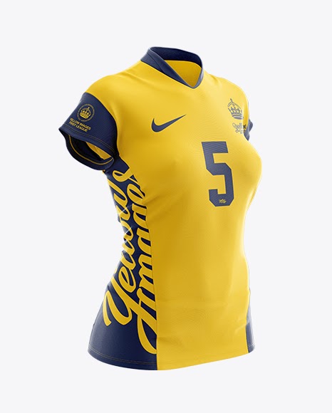 Download Free Women's Volleyball Jersey Mockup - Half Side View (PSD)