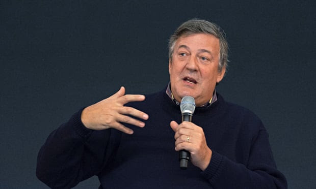  ‘Imagine: Stephen Fry is sitting opposite God and telling him that he is a bastard because he invented cancer and insects that burrow into children’s eyes.’ Photograph: Ilpo Musto/Rex