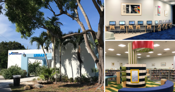 Coral Reef Branch Library exterior and interior photos